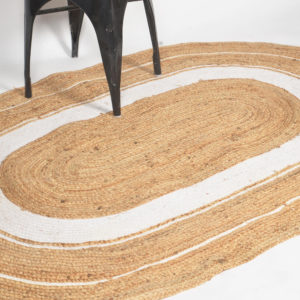 Classic Handwoven Oblong Jute Rug