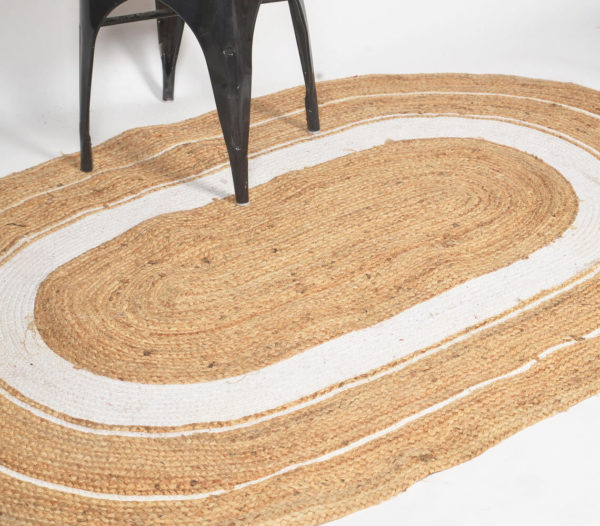 Classic Handwoven Oblong Jute Rug