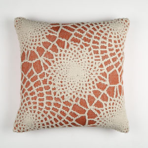 Abstract Textured Orange Cotton Cushion Cover