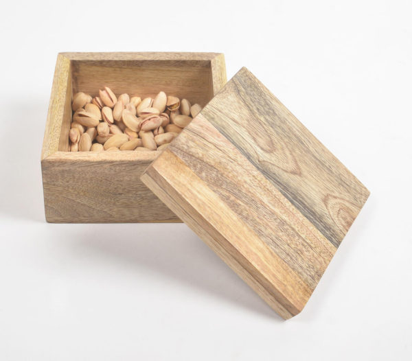 Minimal Raw Mango Wood Storage Box