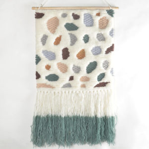 Handwoven & Tufted Terrazzo Wall Hanging with Fringes