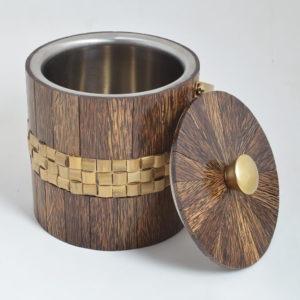 Steel and Wood Double Wall Ice Bucket With Tong | Studio Design Do in Ottawa