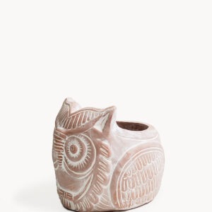 Terracotta Pot – Horned Owl