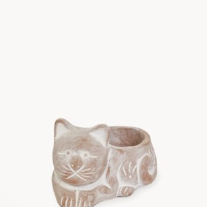 Terracotta Tea Light Candle Holder – Cat