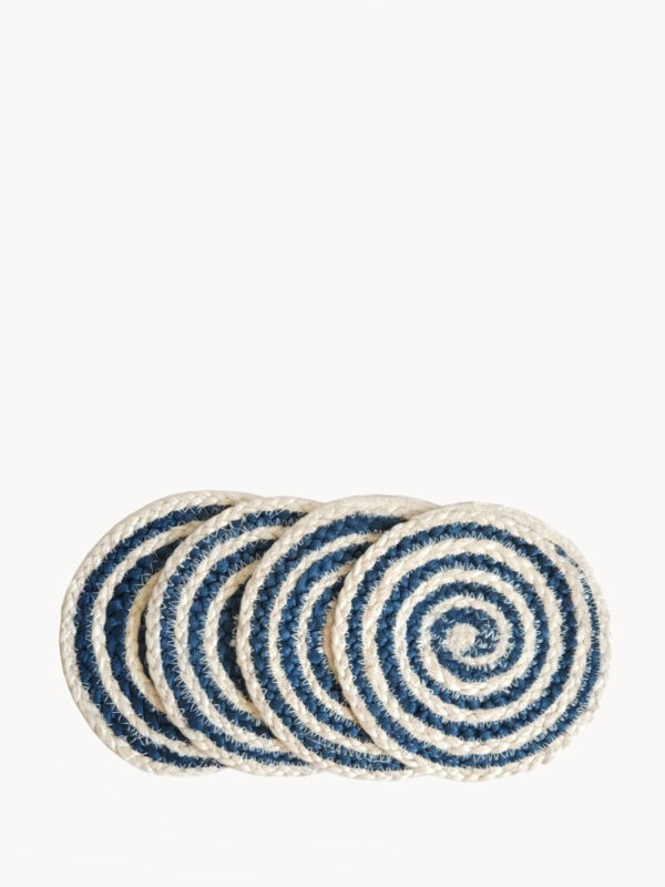 Kata Spiral Coaster Trivet – Blue (Set of 4)